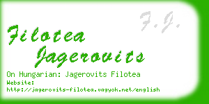 filotea jagerovits business card